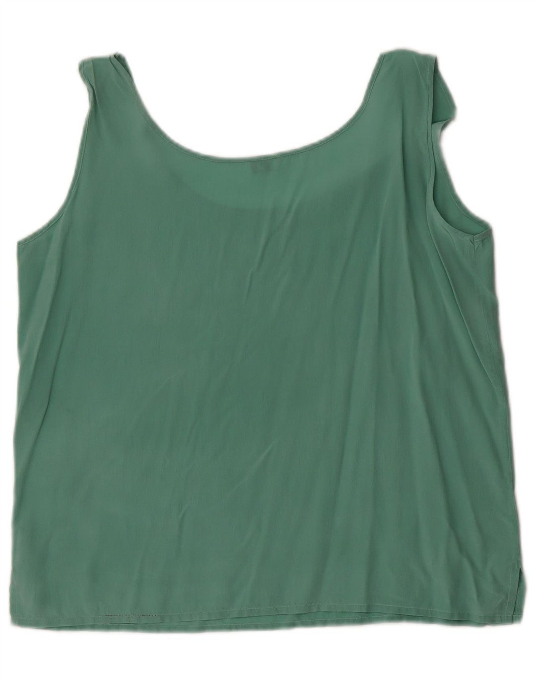 Blusa vintage sin mangas para mujer Top IT 44 Seda verde medio