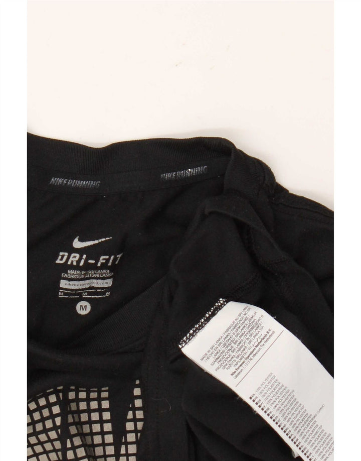 Nike Camiseta Dri Fit Graphic para Hombre Top Mediano Negro Poliéster