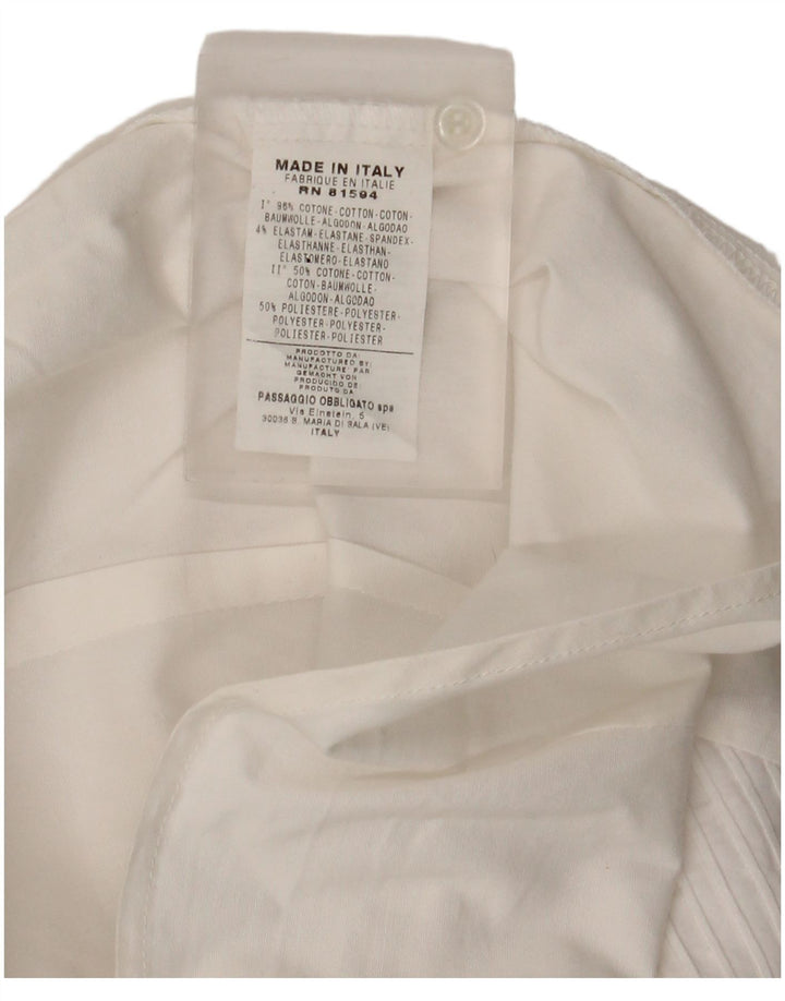 Vintage camisa de mujer Reino Unido 14 algodón blanco medio