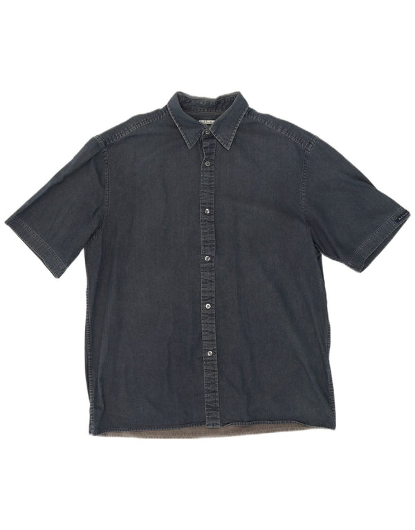 Paul Smith Camisa vaquera de manga corta para hombre Algodón azul marino grande