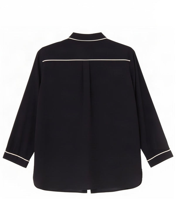 Marina Yachting Blusa para mujer UK 46 Large Seda azul marino