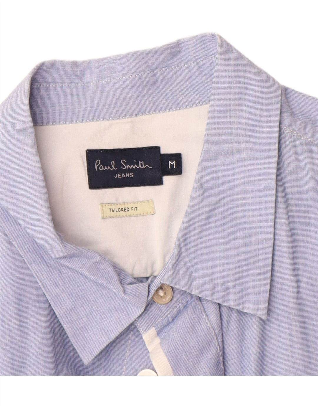 Paul Smith Camisa de corte entallado para hombre de algodón azul medio