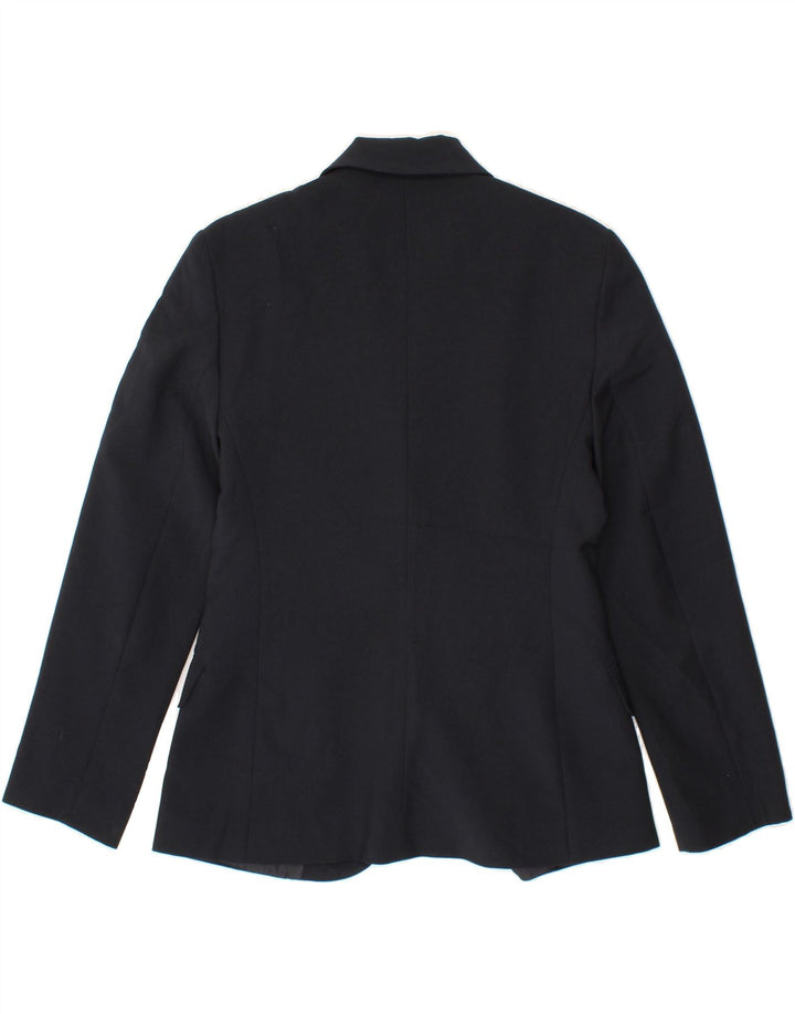 BENETTON Womens 3 Button Blazer Jacket IT 42 Medium Navy Blue Polyester Vintage Benetton and Second-Hand Benetton from Messina Hembry 