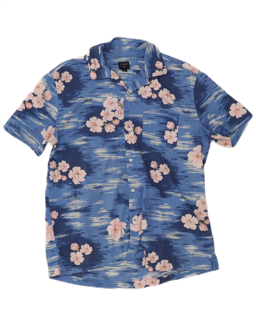 J. CREW Camisa de manga corta Flex para hombre Algodón floral azul medio