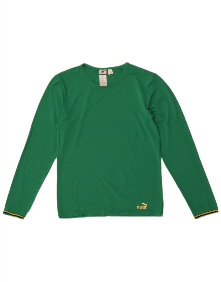 Puma - Camiseta de manga larga para mujer, talla 40, nailon verde medio