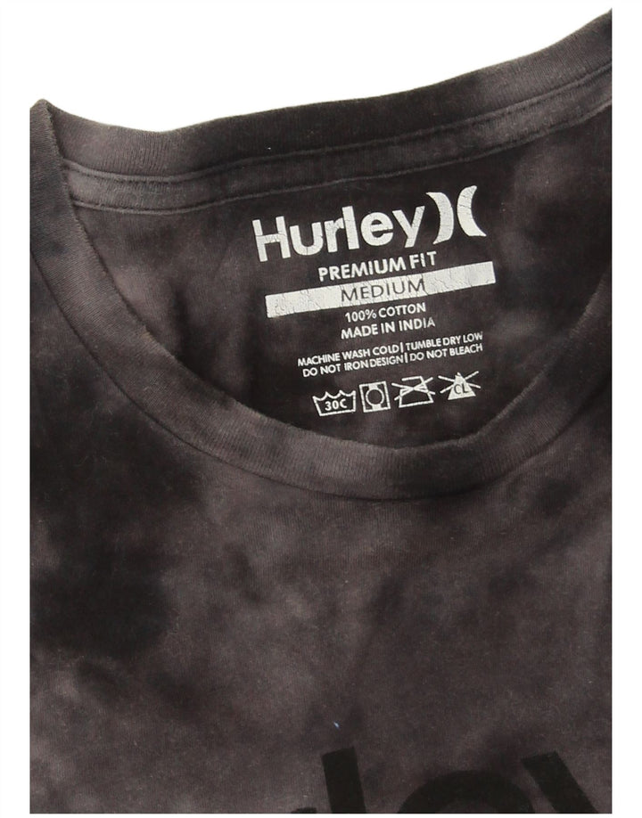 Hurley Camiseta gráfica para hombre Top mediano de algodón teñido anudado en negro