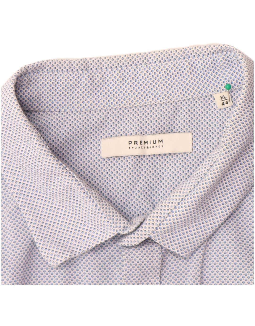 JACK & JONES Camisa premium para hombre Talla 44 XL Algodón con lunares azules