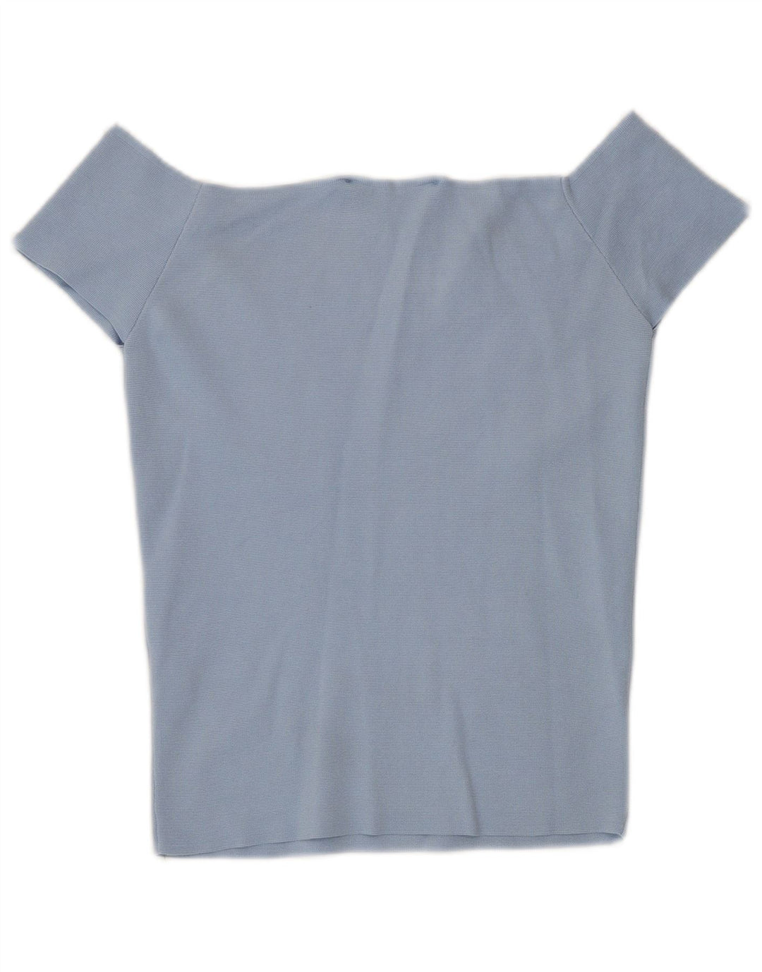 Zara Mujer Top Corto Con Hombros Descubiertos Reino Unido 42 Poliamida Azul Medio