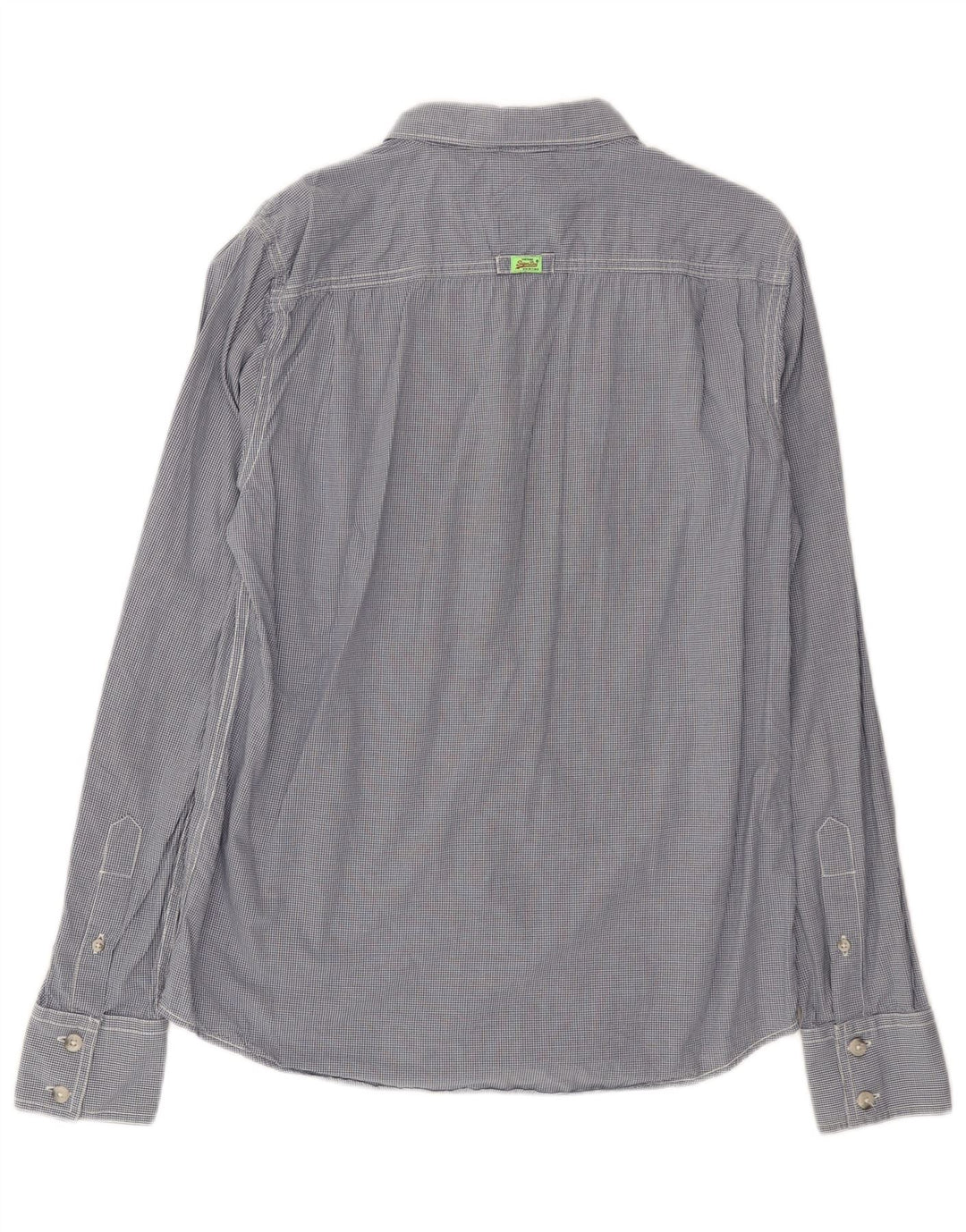 Camisa Superdry para hombre de algodón a cuadros en azul marino mediano