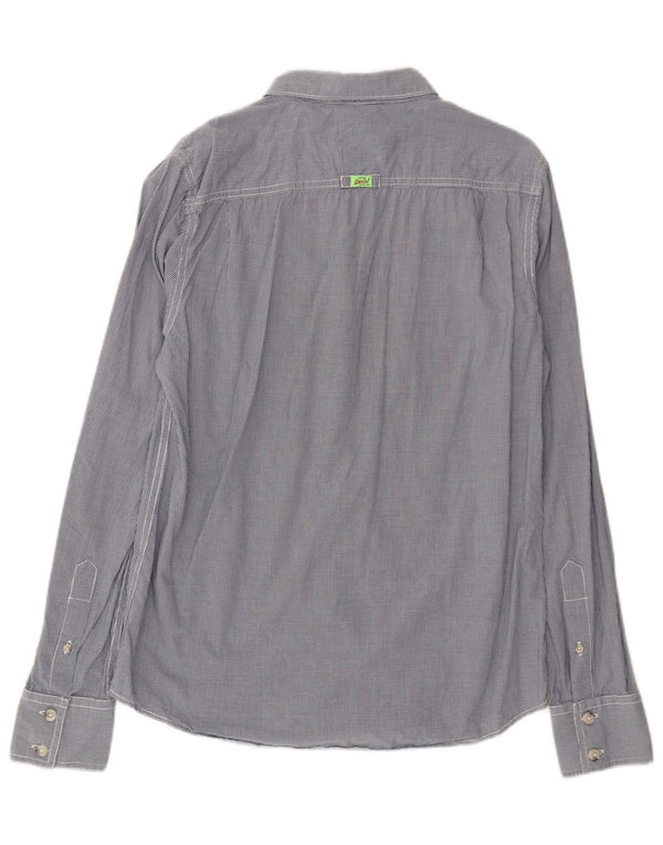 Camisa Superdry para hombre de algodón a cuadros en azul marino mediano