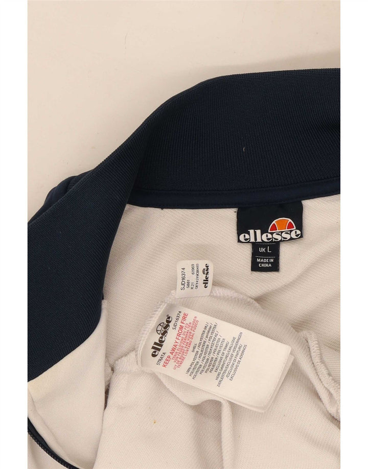 Ellesse Mens Chándal Top Chaqueta Grande Azul Marino Colorblock Poliéster