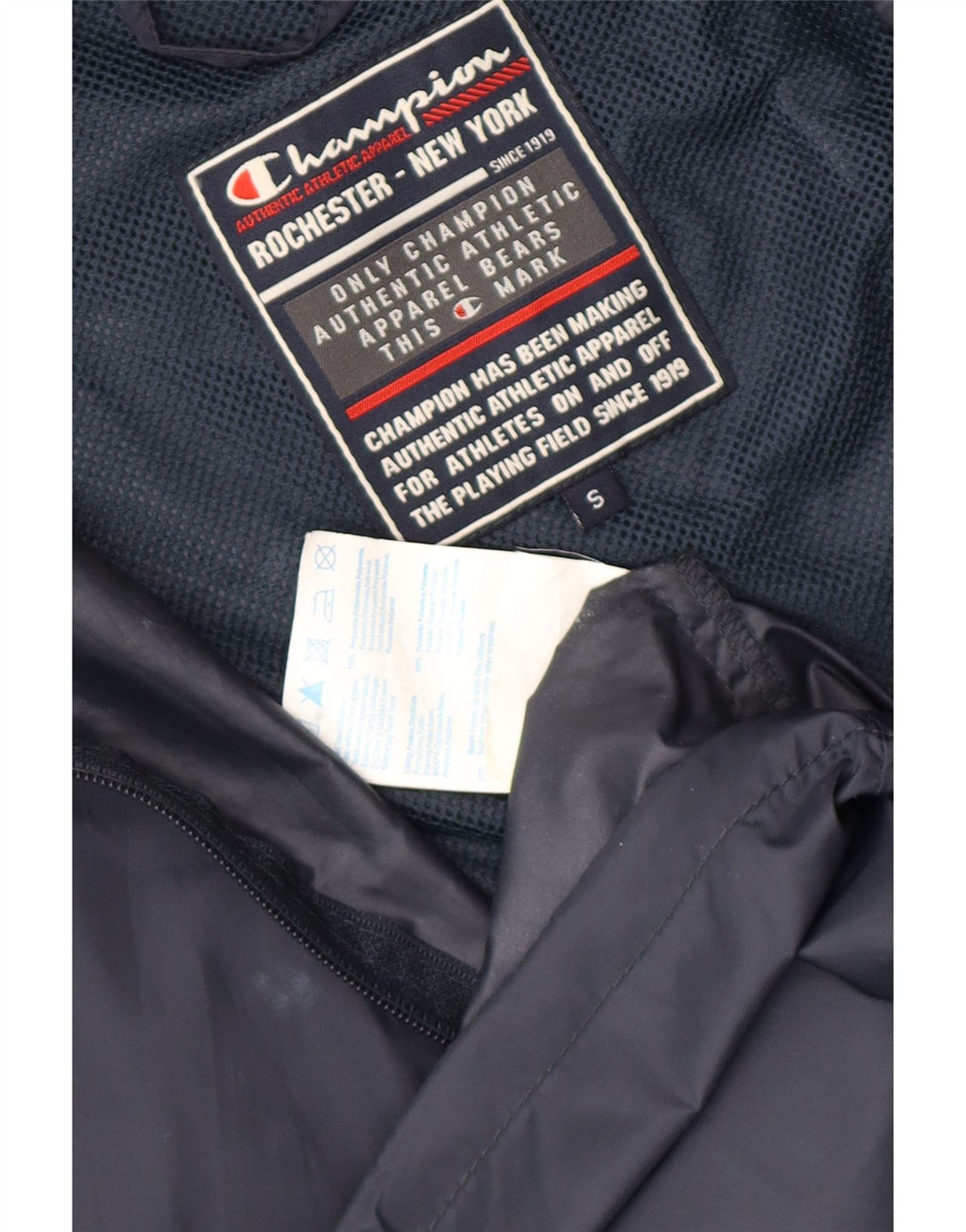 Champion Chaqueta impermeable con capucha para hombre UK 36 Small Azul marino Poliamida