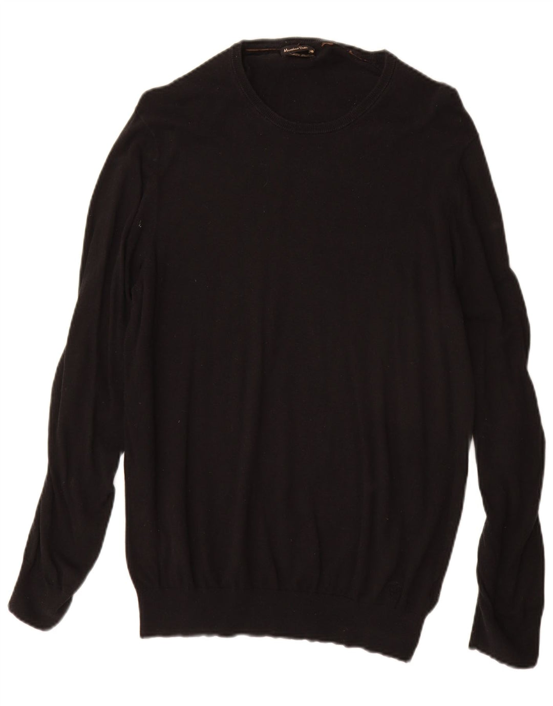 Massimo Dutti Jersey Cuello Barco Hombre Small Negro Algodón