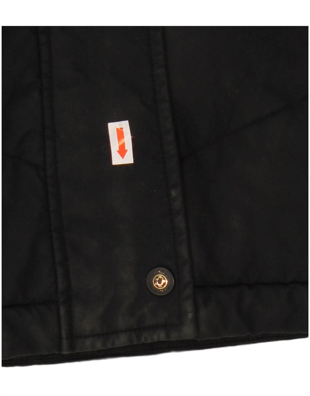 TRUE RELIGION Chaqueta acolchada corta para mujer UK 46 Grande Poliéster negro