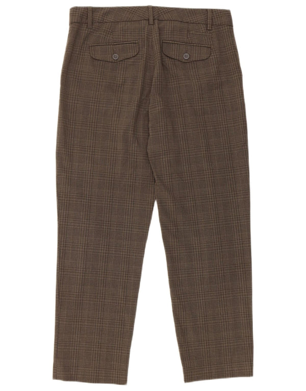 Pantalón de traje recto para mujer Gap UK 8 Small W30 L27 Poliéster a cuadros gris