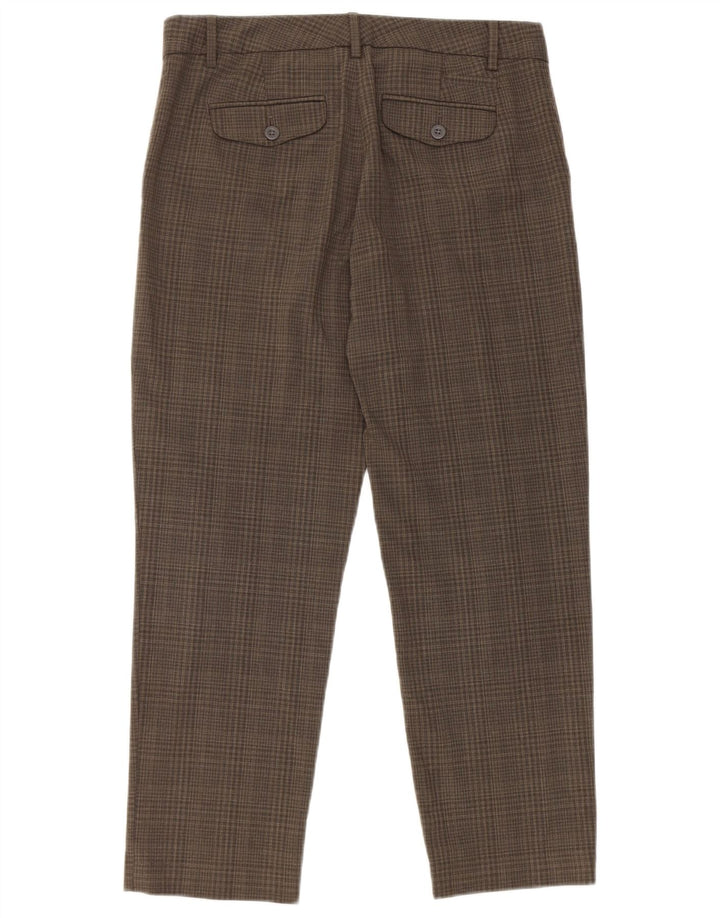 Pantalón de traje recto para mujer Gap UK 8 Small W30 L27 Poliéster a cuadros gris