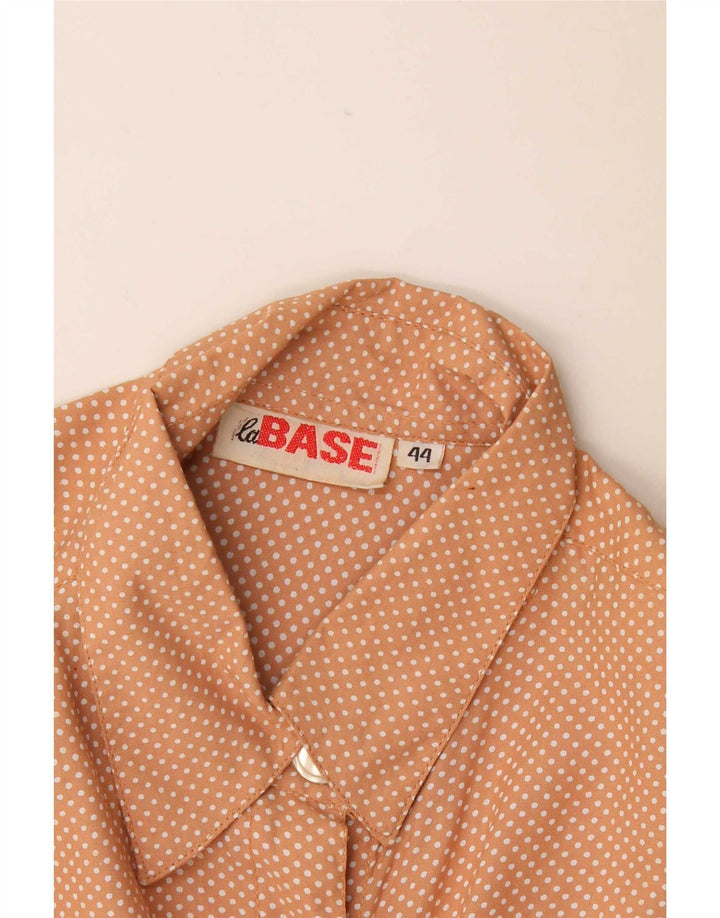 Camisa vintage de manga corta para mujer IT 44 Naranja mediana manchada