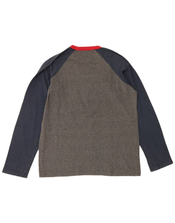 Guru Top gráfico para mujer de manga larga UK 44 Algodón gris medio con bloques de color