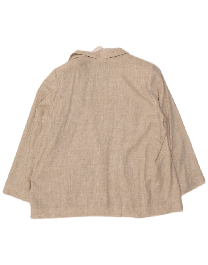 MARKS & SPENCER Chaqueta tipo blazer abierta para mujer UK 20 2XL Beige Linen