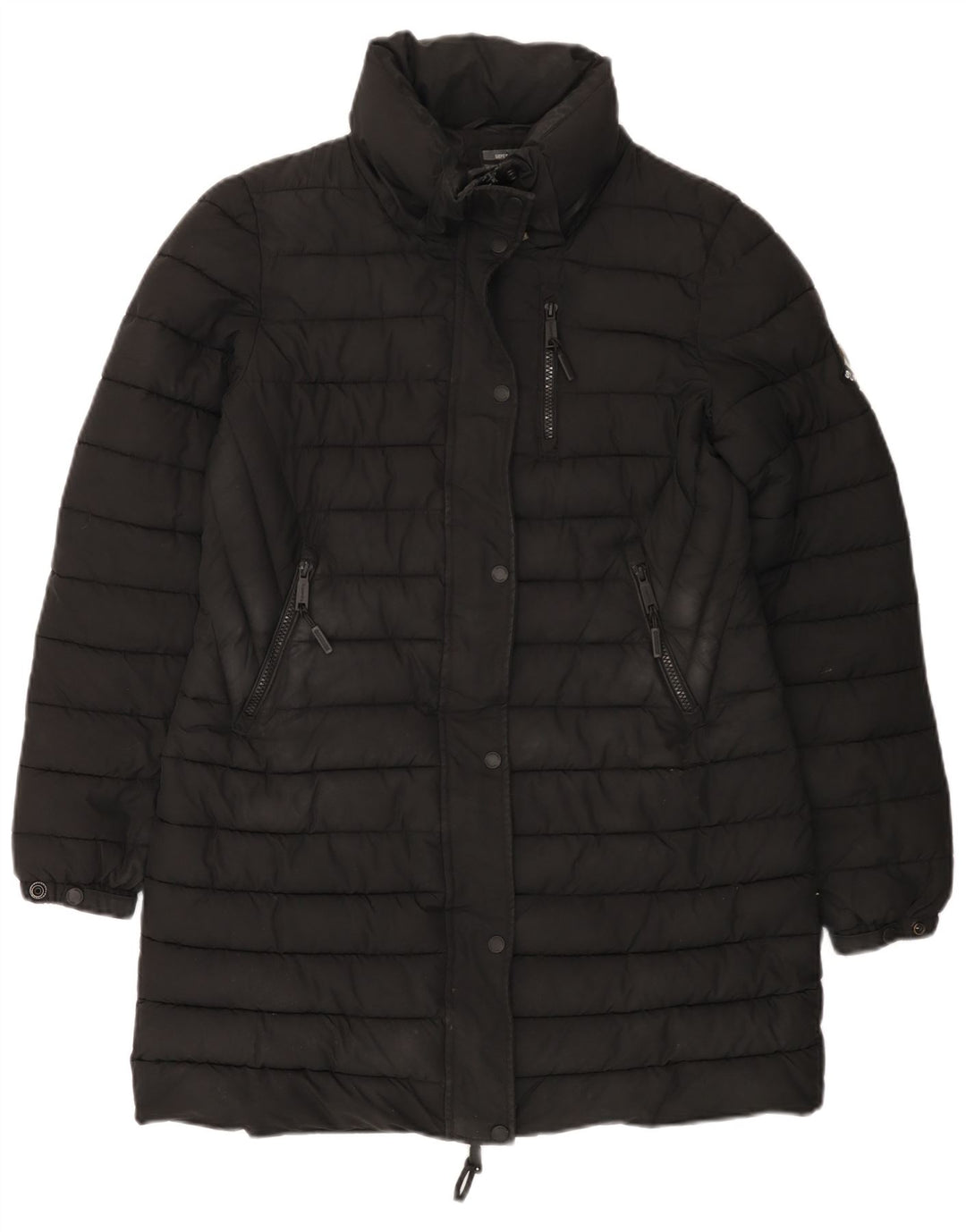 SUPERDRY Abrigo acolchado para mujer UK 40 Mediano Negro Poliéster