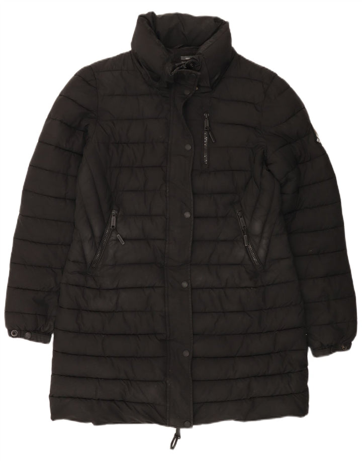 SUPERDRY Abrigo acolchado para mujer UK 40 Mediano Negro Poliéster