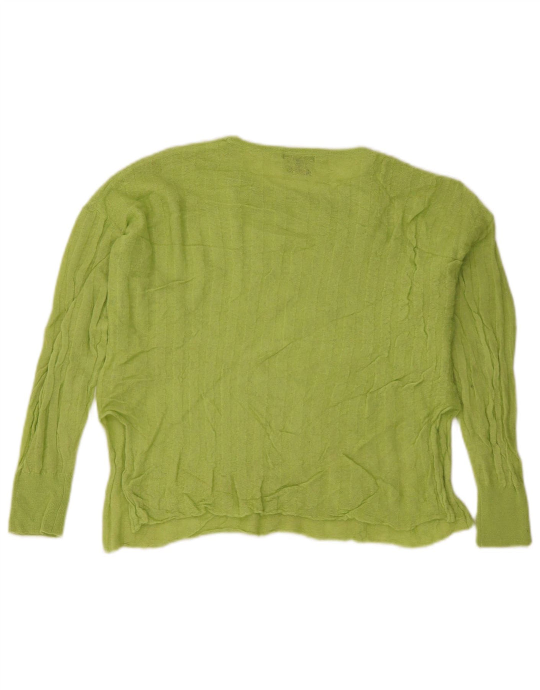 Massimo Dutti Top Corto Mujer Manga Larga UK 46 Grande Verde