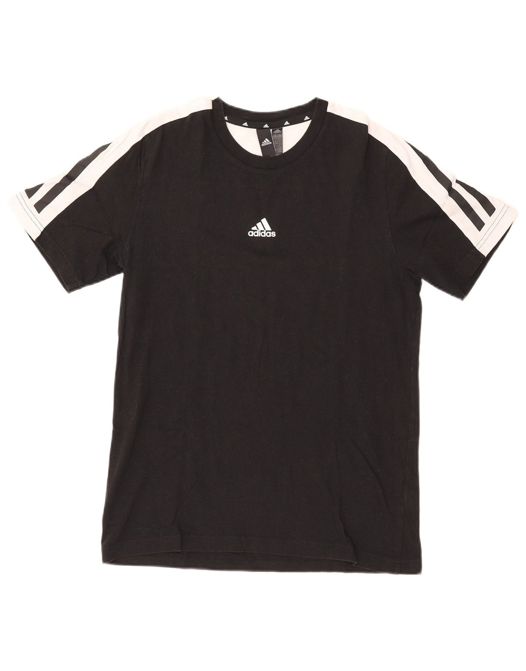 Adidas Hombre Camiseta Top Small Negro Colorblock Algodón
