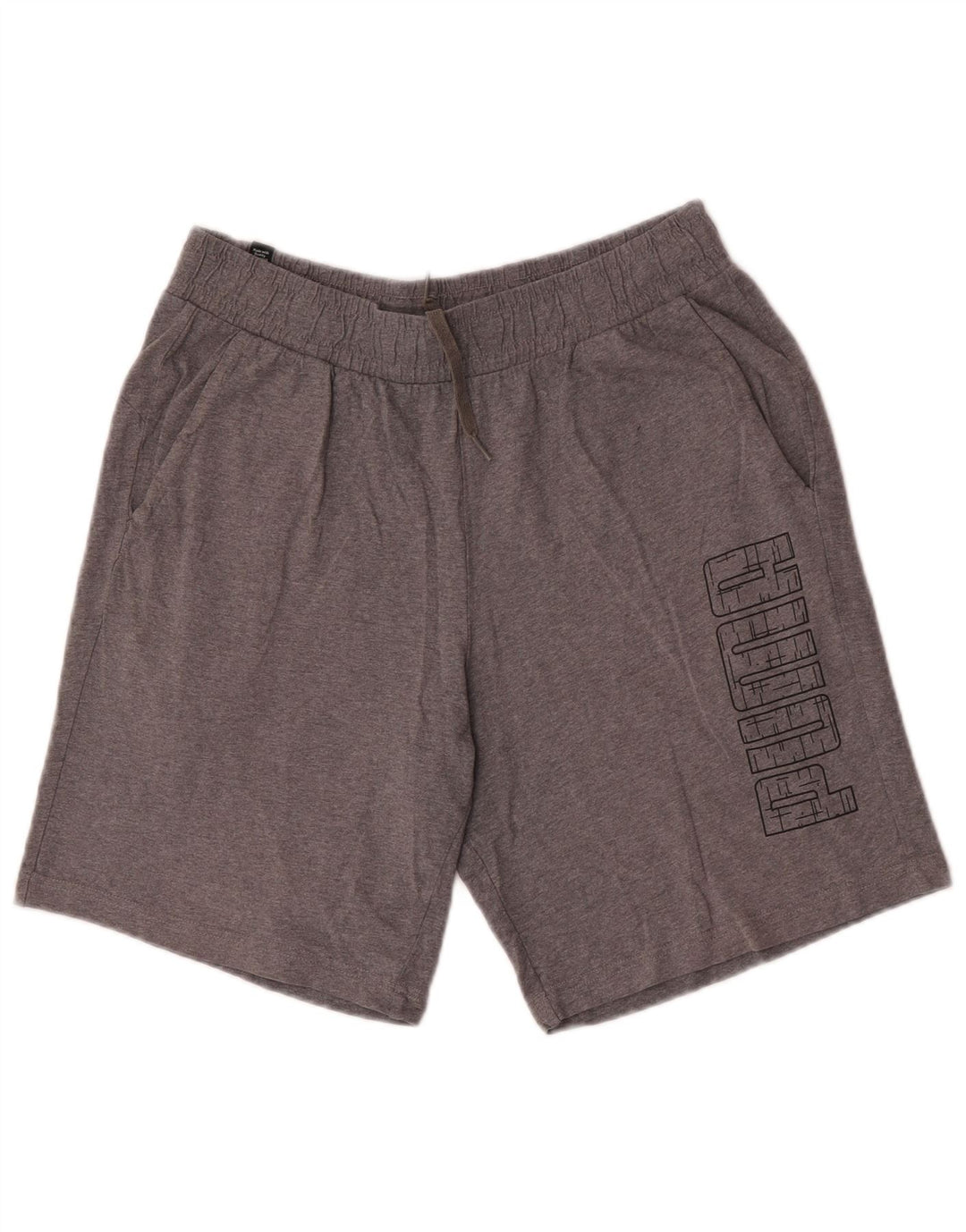 Pantalones cortos deportivos con gráficos Puma para hombre gris medio moteado