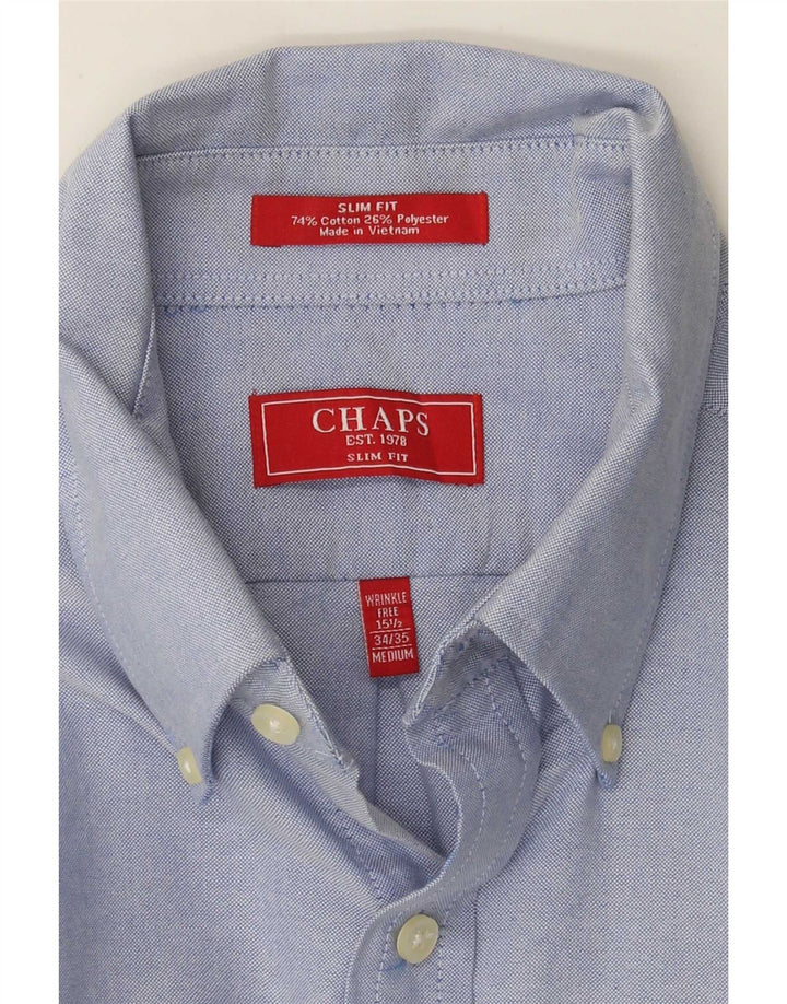 Chaps Camisa Slim Fit para hombre talla 15 1/2 algodón azul mediano