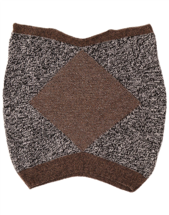 Vintage mujer manga corta botón cuello jersey suéter Reino Unido 14 gris medio