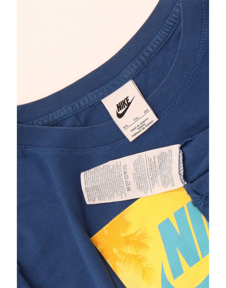 Nike Camiseta gráfica para hombre Top 2XL Algodón azul
