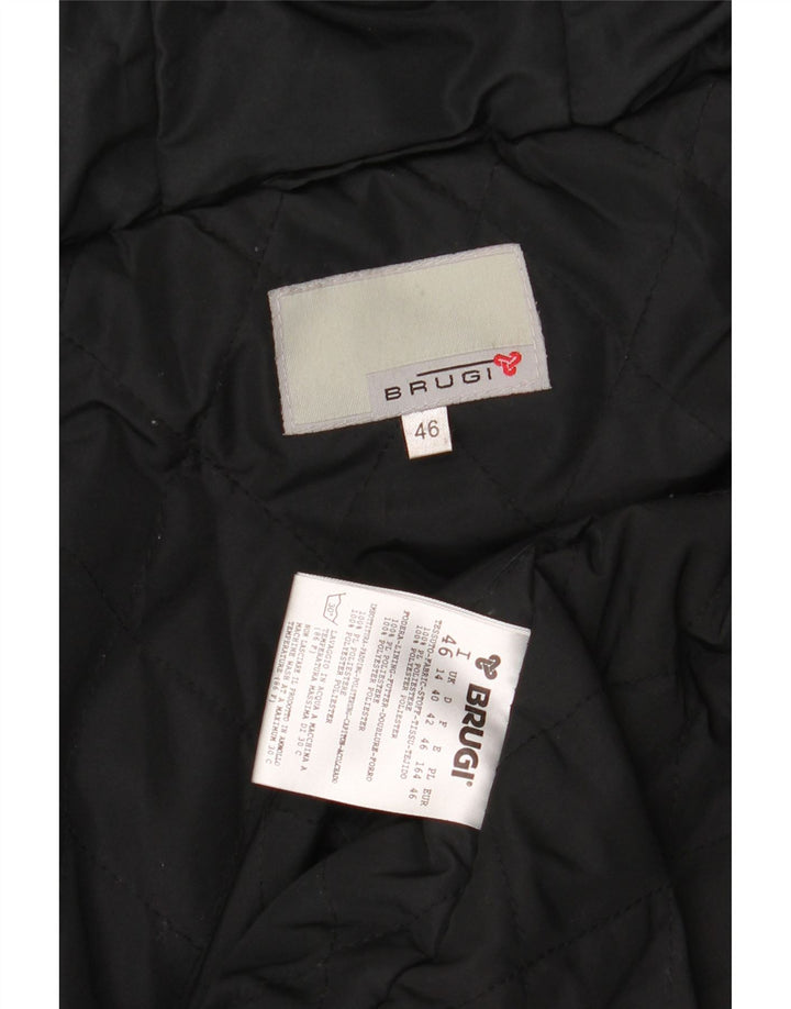 BRUGI Chaqueta acolchada con capucha para mujer UK 44 Grande Poliéster negro