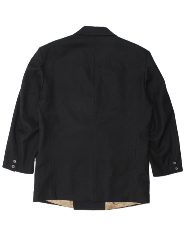 SISLEY Chaqueta tipo blazer con doble botonadura para hombre UK 38 Medium Black Wool
