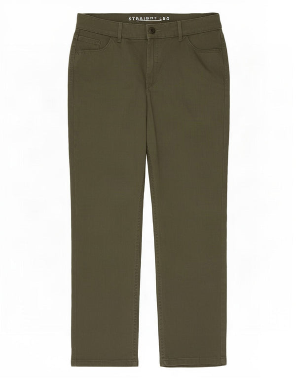 Marks & Spencer Pantalones Casuales Rectos para Mujer UK 46 Large W36 L28 Caqui