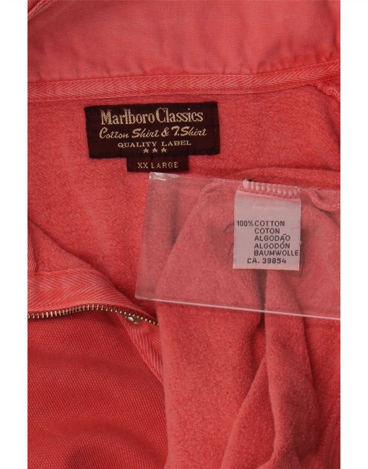 Marlboro Classics - Sudadera con cuello y cremallera para hombre, talla 2XL, algodón rojo