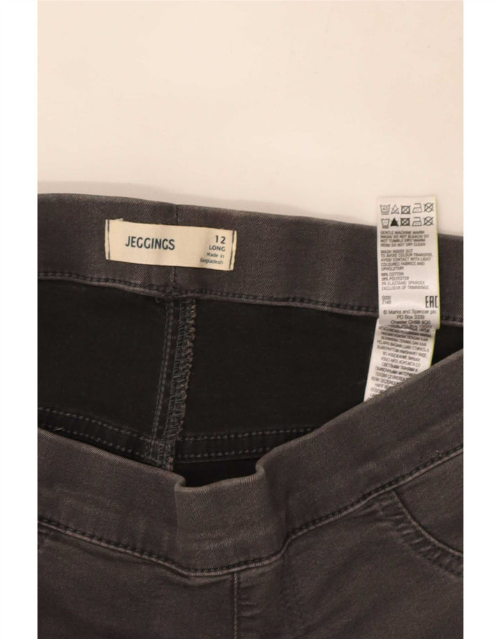Marks & Spencer Jeans Jegging para Mujer UK 12 Medium W30 L30 Algodón Gris