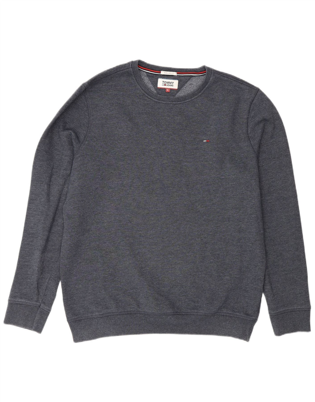 Tommy Hilfiger Hombre Regular Fit Sudadera Jumper Grande Azul Marino Algodón
