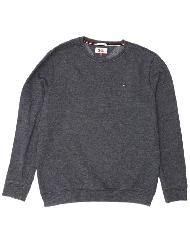 Tommy Hilfiger Hombre Regular Fit Sudadera Jumper Grande Azul Marino Algodón