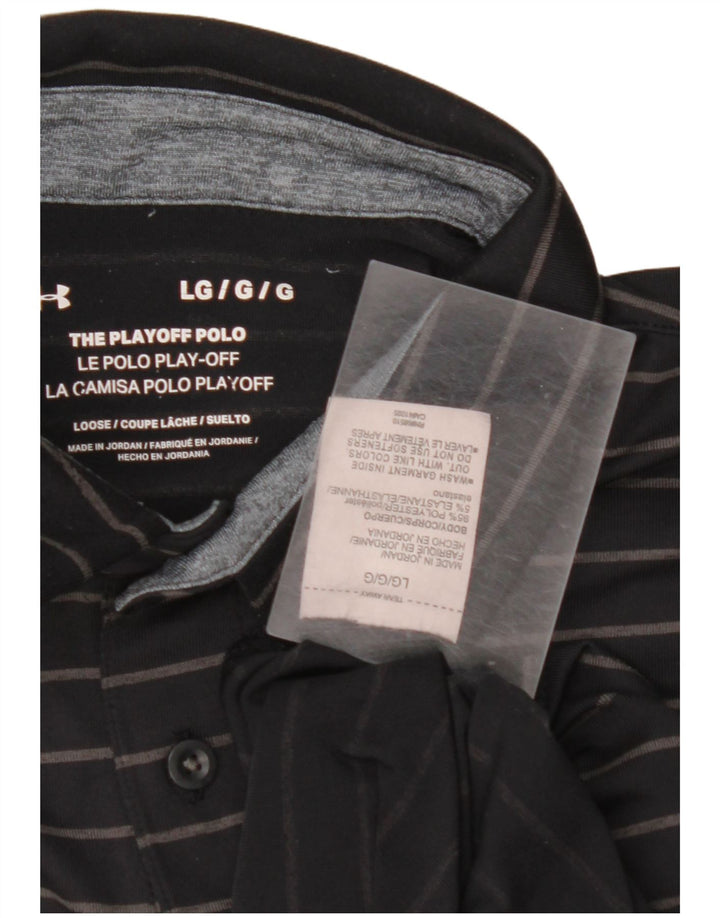 UNDER ARMOUR Polo para hombre Poliéster a rayas negras grandes