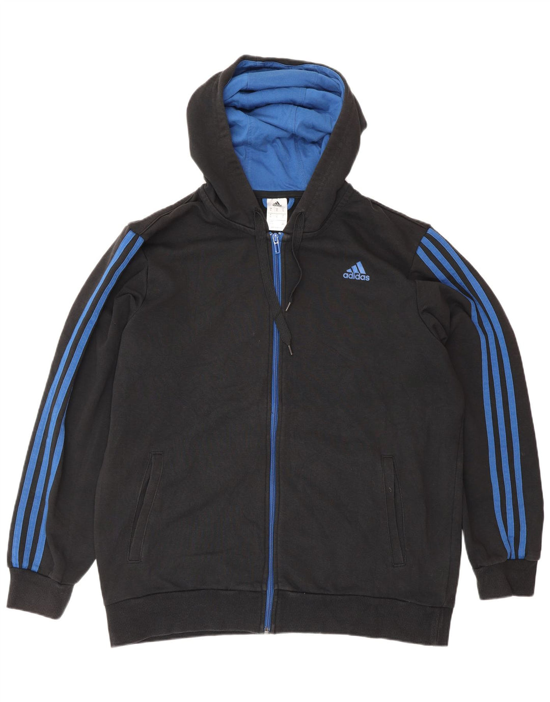 ADIDAS Sudadera con capucha y cremallera para hombre XL Algodón negro