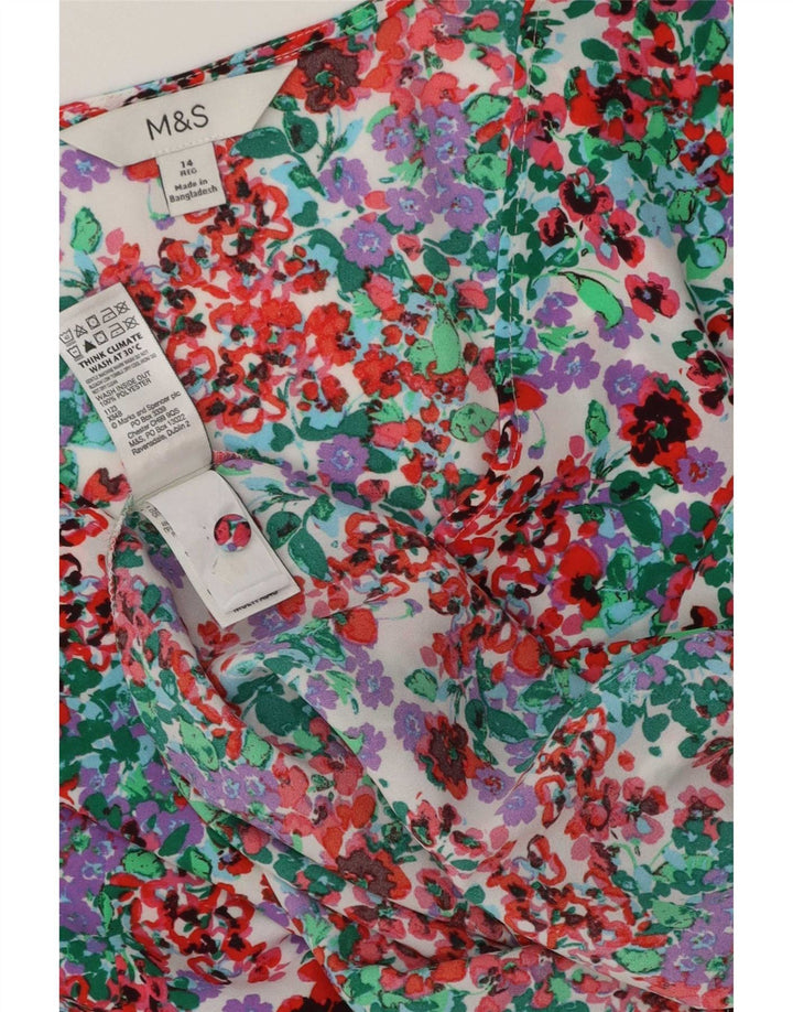 Marks & Spencer Blusa para mujer UK 44 Grande Multicolor Floral