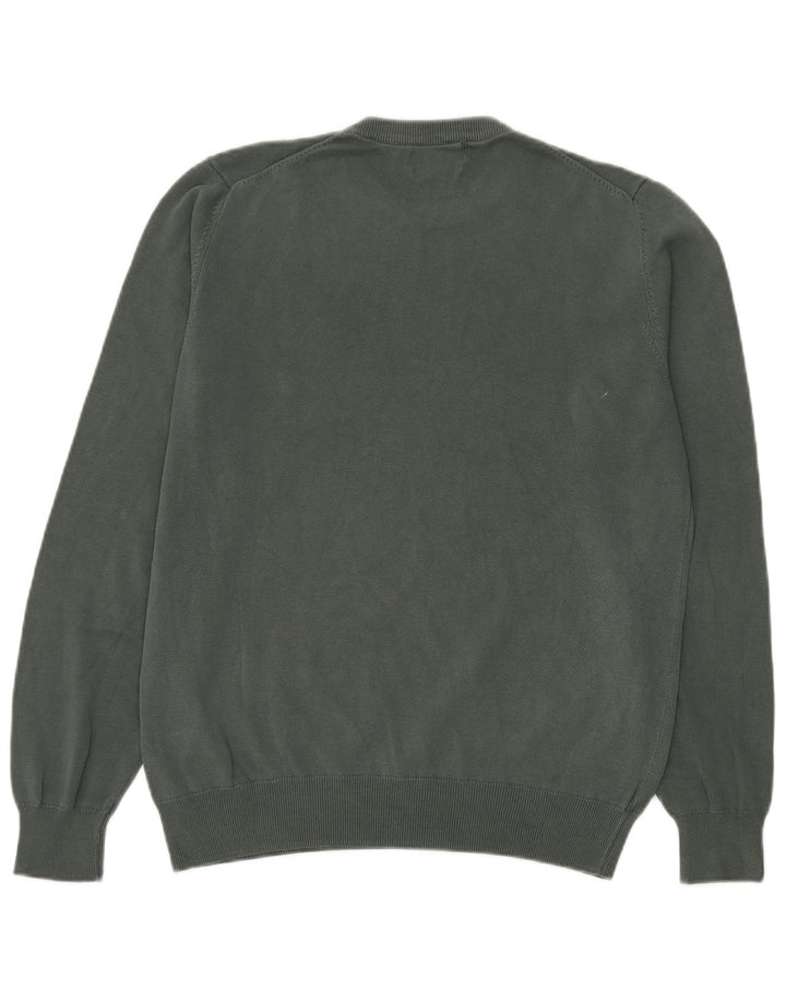 Marks & Spencer Jersey de cuello redondo para hombre de algodón verde medio