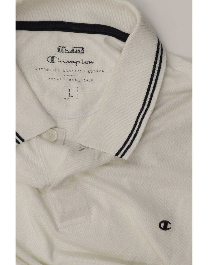 Champion Polo Para Hombre Grande Blanco A Rayas