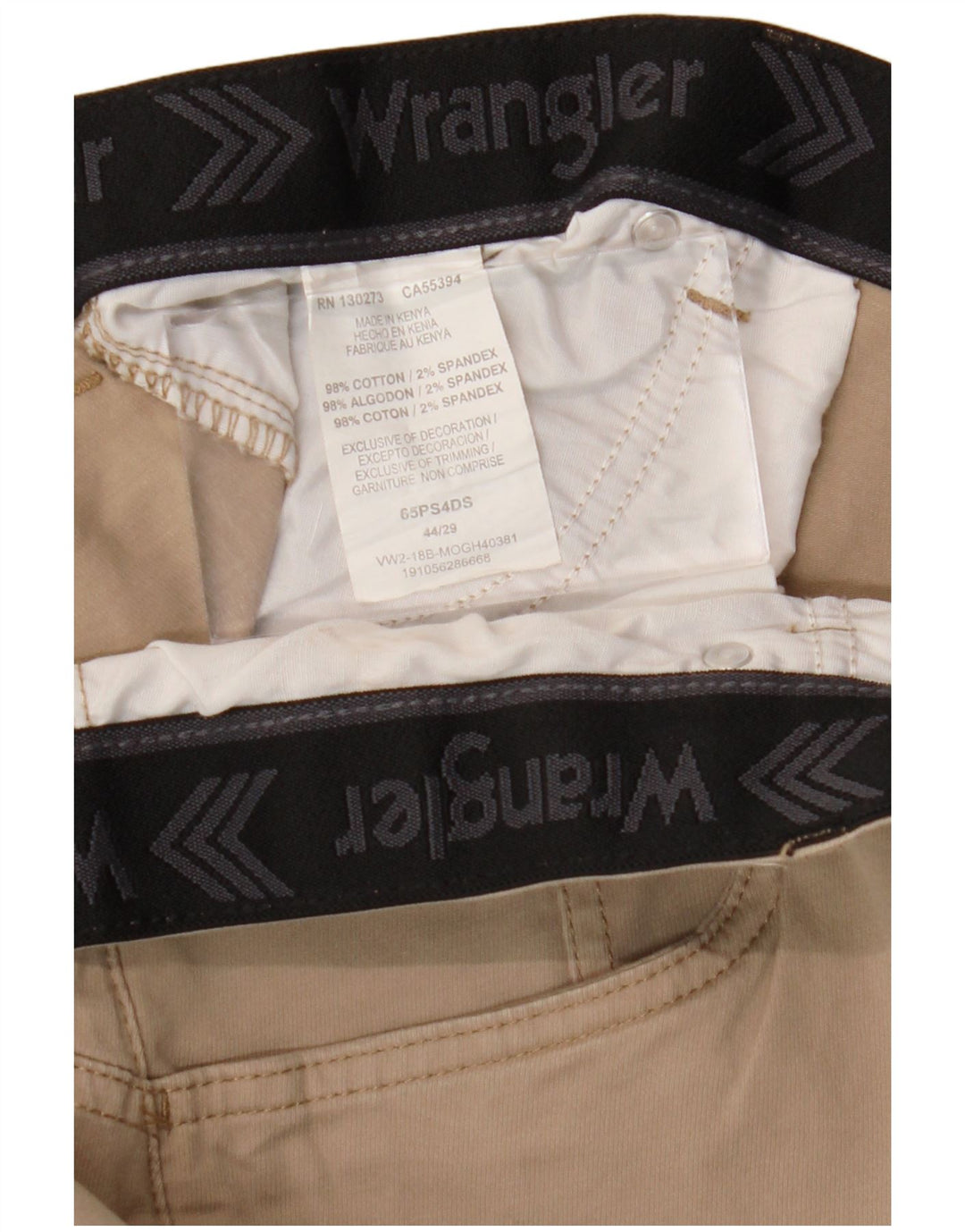 WRANGLER Pantalones informales rectos para hombre W44 L29 Algodón beige