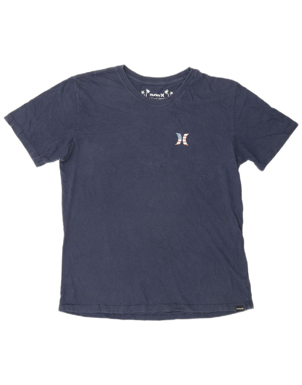 HURLEY Camiseta gráfica para hombre Top Medium Azul marino Algodón