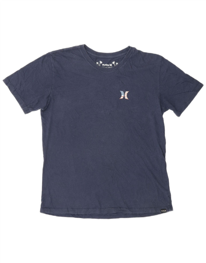 HURLEY Camiseta gráfica para hombre Top Medium Azul marino Algodón