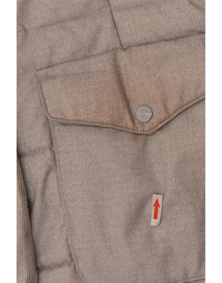 Barbour Abrigo acolchado con capucha para mujer UK 46 Poliéster gris grande