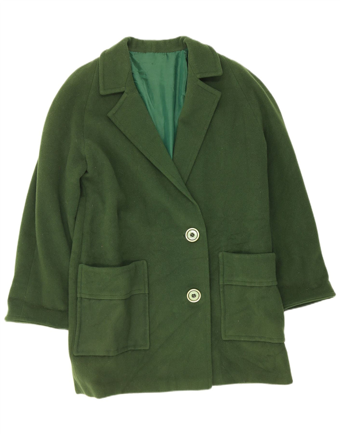 Vintage mujer abrigo Reino Unido 14 verde medio
