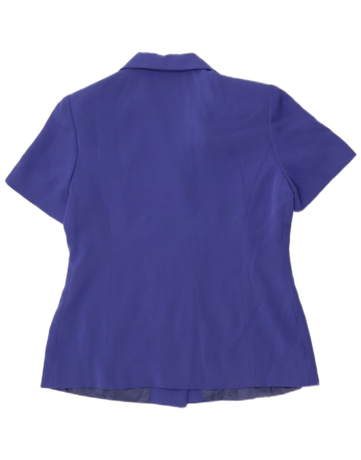 Dream Chaqueta Blazer de Manga Corta con Doble Botonadura para Mujer UK 40 Azul Medio