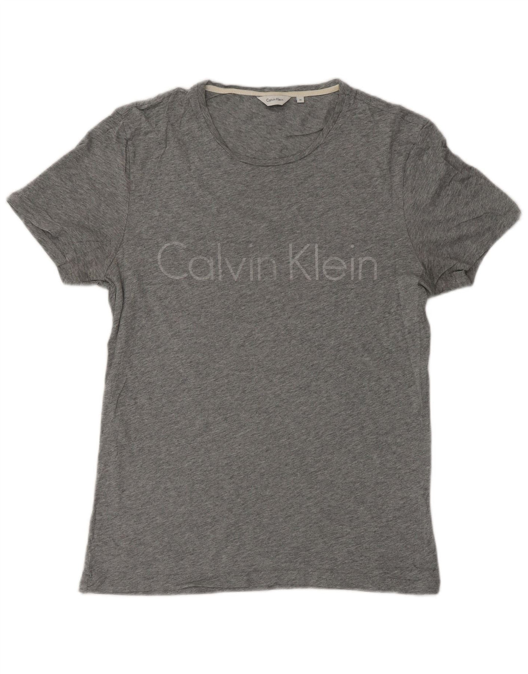CALVIN KLEIN Camiseta gráfica para hombre Top de algodón moteado gris medio